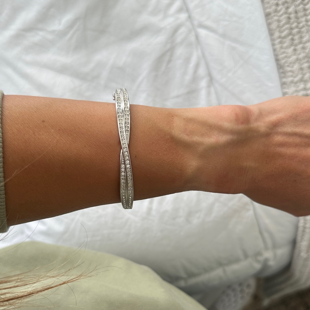 Swarovski Silver Crystal Twist Bracelet